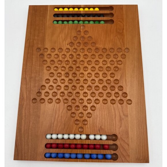 Great American Trading Company Chinese Checkers Wooden Board Game with Marbles - Picture 1 of 8